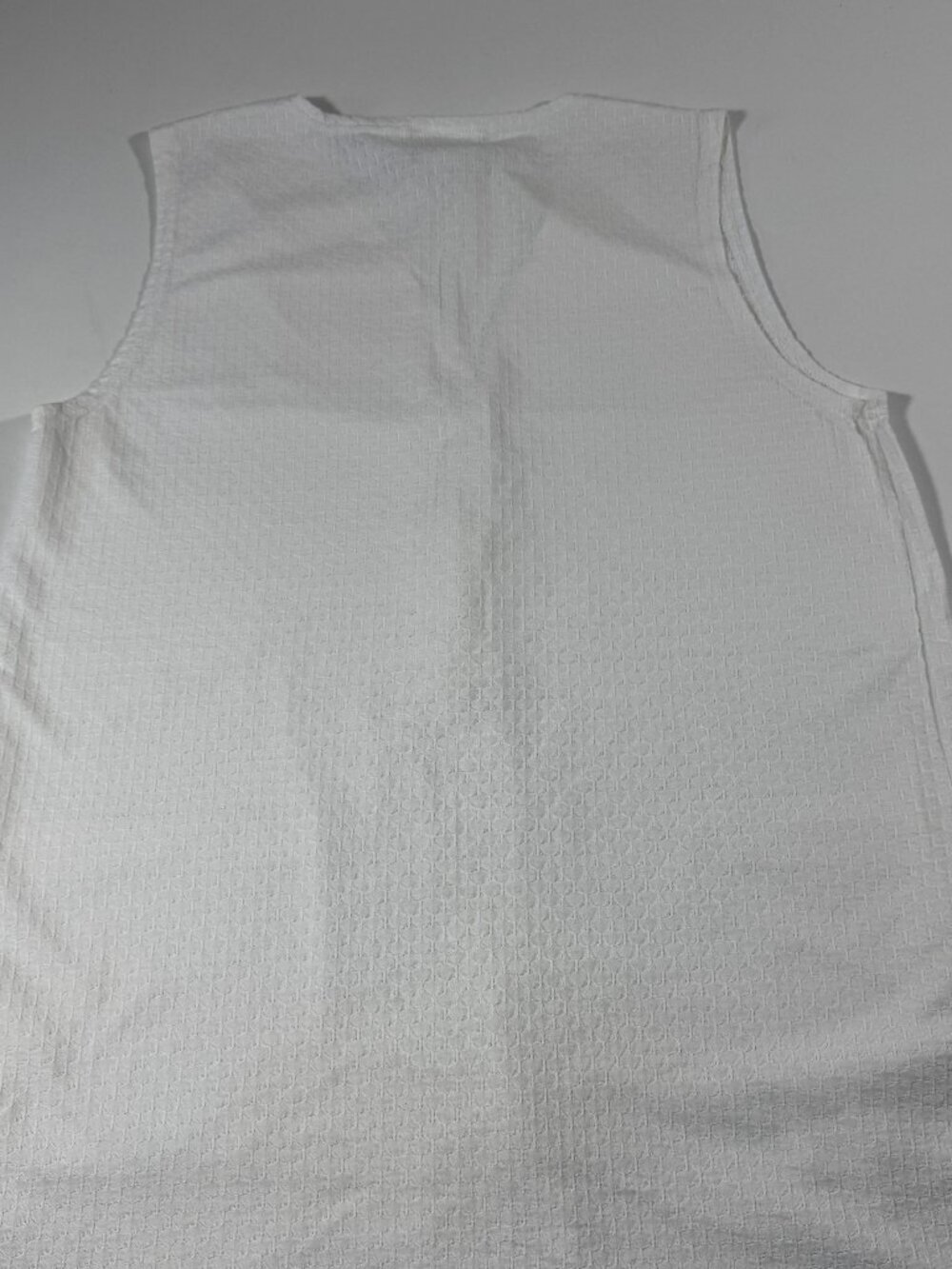 Vintage Haddad White Textured Swim Cover Up Tunic Beach Resort Sleeveless - Picture 9 of 9